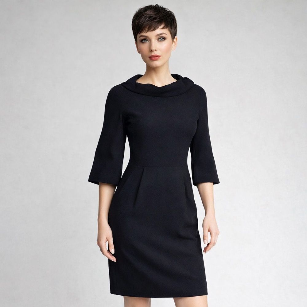Michael Kors 1950’s Retro Style Wool Crepe Dress Made in Italy
